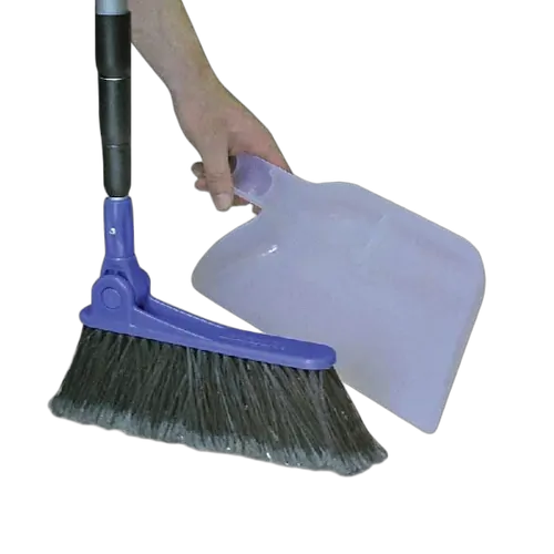Camco Adjustable Broom w/ Clip On Dust Pan