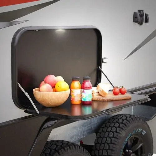 Coast To Coast Caravan Picnic Table Black 4RC w/ LED Lighting & Backing Plate - 800 X 445mm