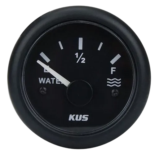 Gauge Water 52mm Black 0-190 Ohm 12/24V