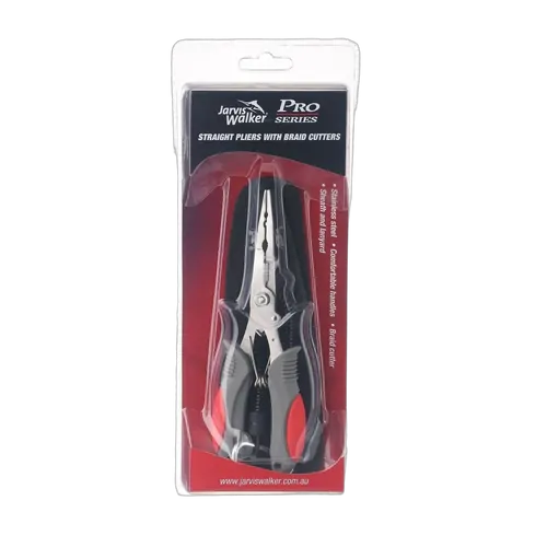 Jarvis Walker Pro Series Straight Pliers With Braid Cutters Stainless Steel