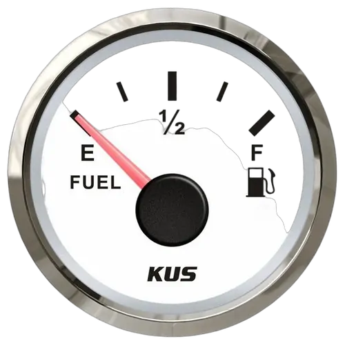 Kus Fuel Gauge Nmea2000 52mm White Chrome Bezel
