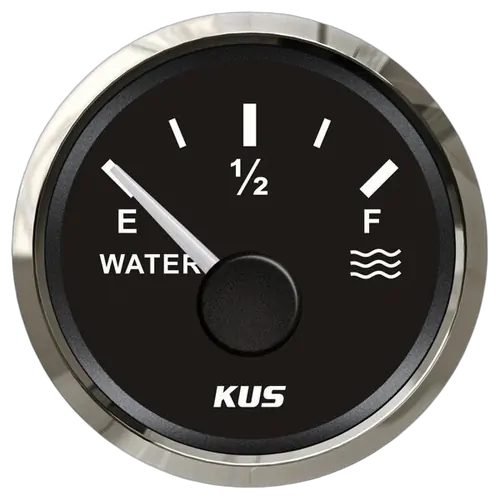 Kus Water Gauge Nmea2000 52mm Black Chrome Bezel
