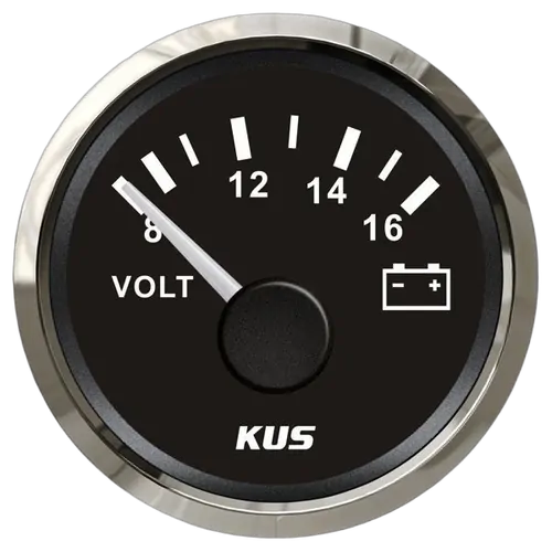 Kus Voltage Gauge Nmea2000 52mm Black Chrome Bezel