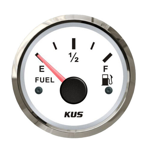 KUS Fuel Gauge 52m 240-33 Ohm 12/24V White