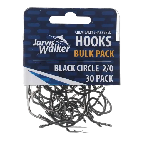 JW C/S Black Circle Hooks - Sz 2/0 - PK/30