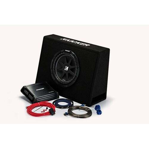 Kicker 44KKP210 - 10" Slim Enclosure + Amp + Wiring Kit