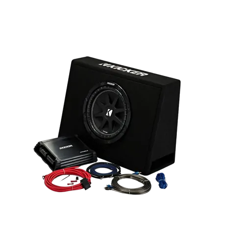 Kicker 44KKP210 - 10" Slim Enclosure + Amp + Wiring Kit