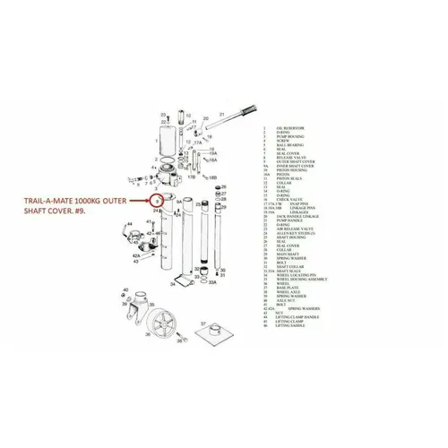 Trail-A-Mate Outer Shaft Cover. 1000kg #9.