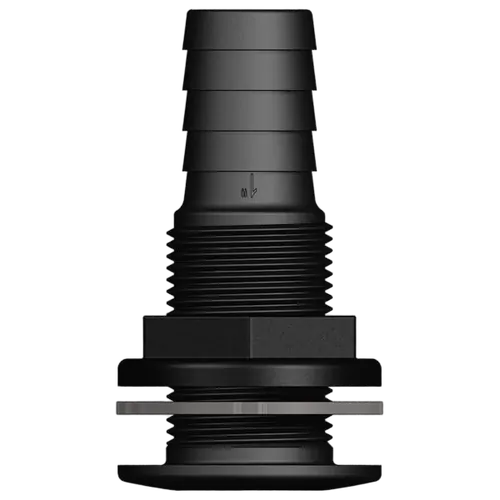 Skin Fitting 1" Bsp 25mm Tail Black Trudesign