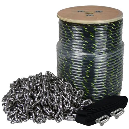 Anchor Rope Chain Deluxe - 8mm x 100m Braid + 10m x 6mm S/S SL Chain & Sock