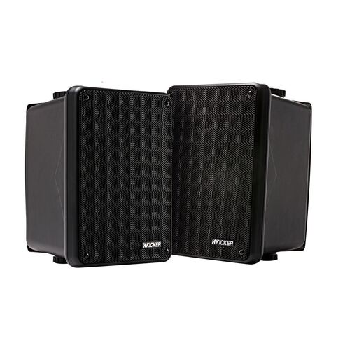 Kicker Black Indoor / Outdoor full-range, high-efficiency Speakers, Pair