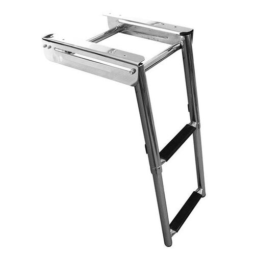 Relaxn 2 Step Stainless Steel Tele Ladder With Catch