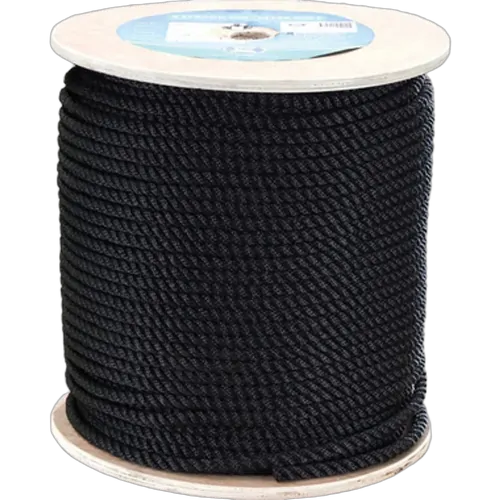 24mm x 100Mtr Polyester Rope - 3 Strand Black (Reel)