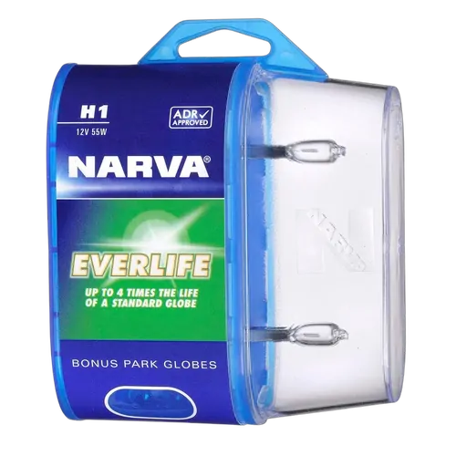 Narva H1 12V 55W Everlife Halogen Headlight Globes (Bl2)