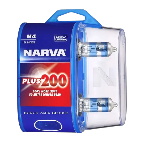 Narva H4 12V 60/55W P43T Plus 200 Globes (2)