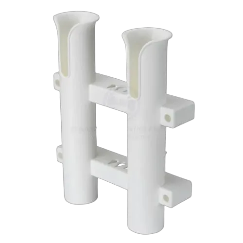 Rod storage holder double with knife and 4 lure holders