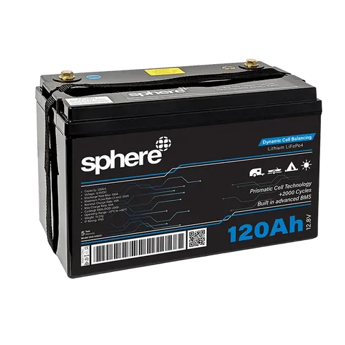 Sphere 12V 120AH Lithium Rechargeable Prismatic Battery