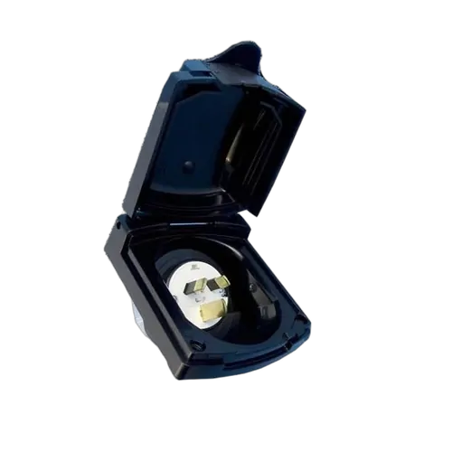 Clipsal External 15A Power Inlet. Black Cli435Vfs15Bk