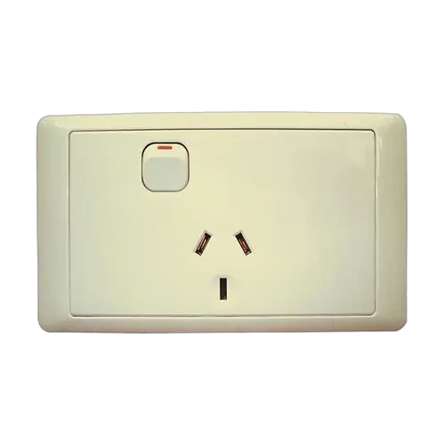 CMS Electracom Single Beige 10A Power Outlet w/ 20A Install Couplers. J16.1Bg