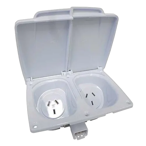 CMS Electracom Twin D/Pole Auto Socket Ip44 To J3.1. Jol02Wt