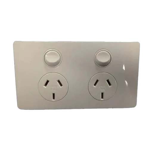 CMS Electracom Power Outlet Double Natural White