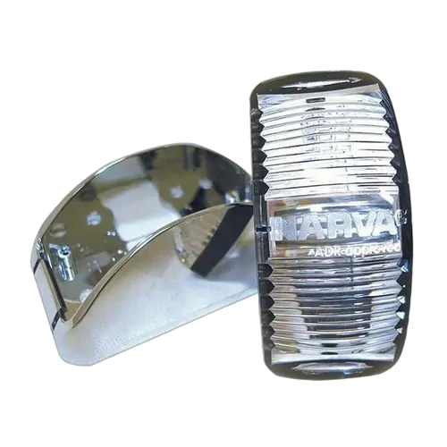 Narva LED Side Marker Lamp Red/Amber - Chrome Base. 91602C