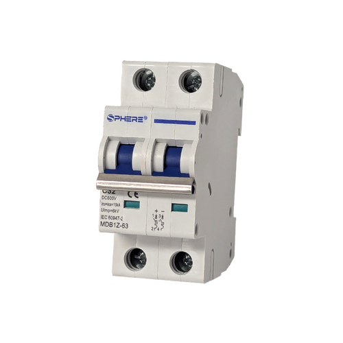 Sphere 2 Pole DC Circuit Breaker - 25A Non Polarised. C2C25APVCB