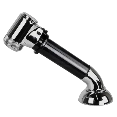 Spray head angled with housing black & chromed brass with SS hose