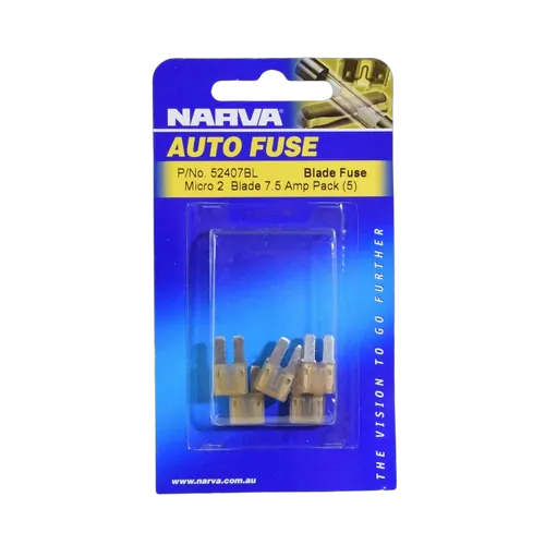 Narva 7.5 Amp Brown Micro 2 Blade Fuse (Blister Pack Of 5)