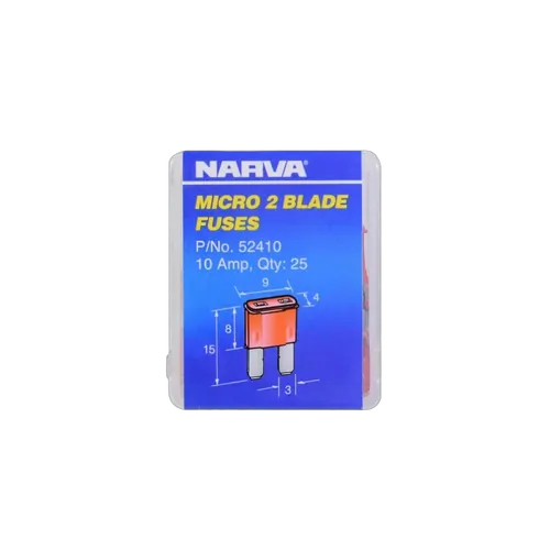 Narva 10 Amp Red Micro 2 Blade Fuse (Box Of 25)