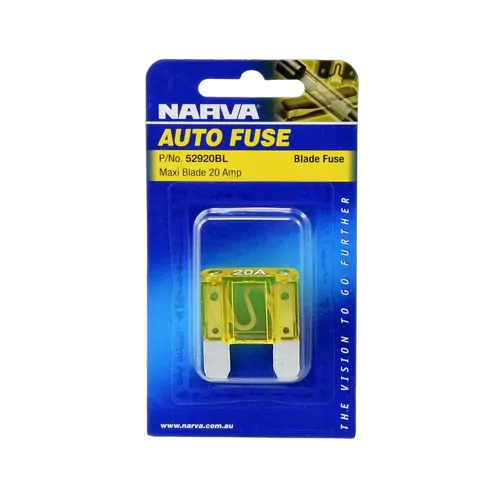 Narva 20 Amp Yellow Maxi Blade Fuse (Blister Pack Of 1)