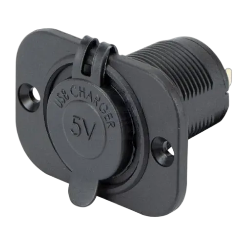 Charger Dual Port Usb+ Black Flushmount