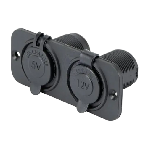 Charger Usb+/ Acce Stainless Steelory Combo Black Flushmount