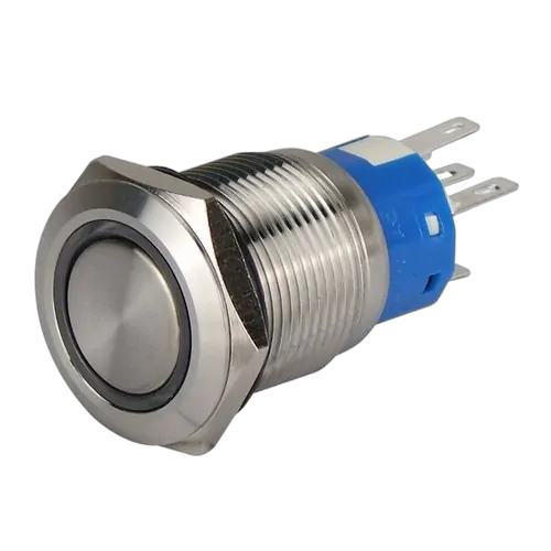 Switch Round Stainless Steel Illuminated (Momentary ON) 12V