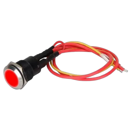 Switch Round With Red Back Light On/Off 12V 20Amp With Wire Harness Stainless Steel