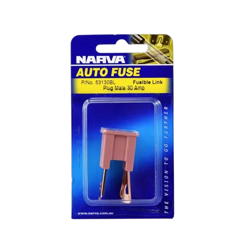 Narva 30 Amp Pink Male Plug In Fusible Link (Blister Pack Of 1)