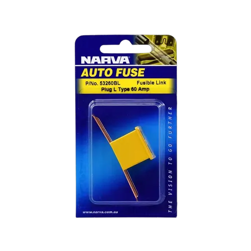 Narva 60 Amp Yellow Fusible Link - Long Tab (Blister Pack Of 1)