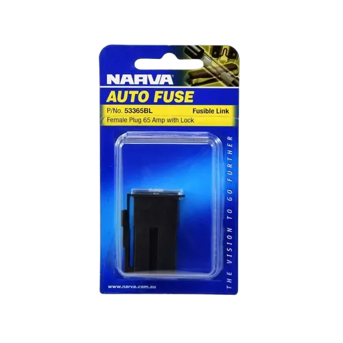 Narva 65 Amp Black Female Fusible Link - Plug In With Lock (Blister Pack Of 1)