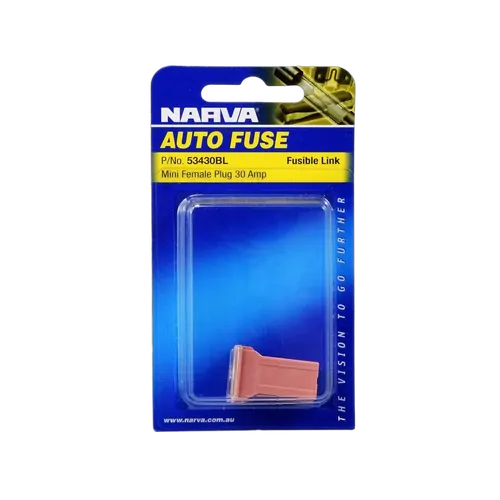 Narva 30 Amp Pink Mini Female Fusible Link - Plug In (Blister Pack Of 1)