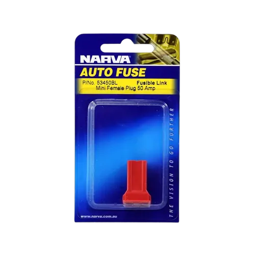 Narva 50 Amp Red Mini Female Fusible Link - Plug In (Blister Pack Of 1)