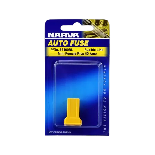 Narva 60 Amp Yellow Mini Female Fusible Link - Plug In (Blister Pack Of 1)