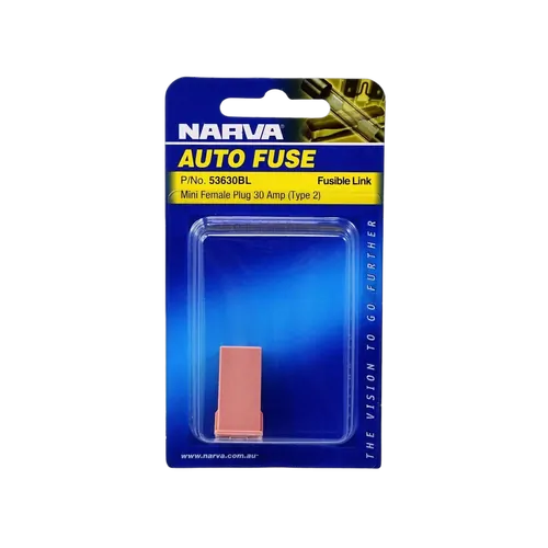 Narva 30 Amp Pink Mini Female Fusible Links - Plug In (Blister Pack Of 1)