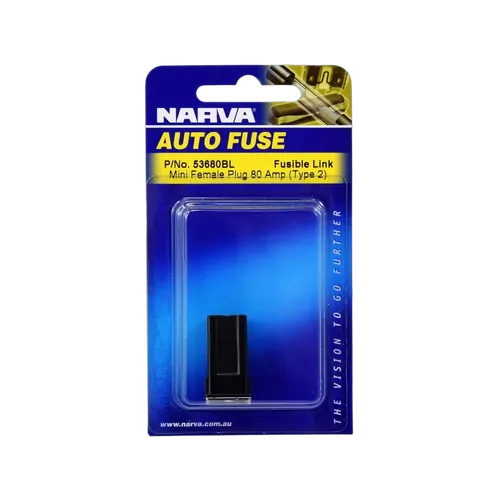 Narva 80 Amp Black Mini Female Fusible Links - Plug In (Blister Pack Of 1)