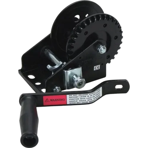 3:1 Trailer Winch No Wire 380Kg Black Edc Coated