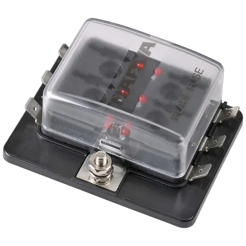 Narva 6-Way Standard Ats Fuse Box With Led Fault Indicators, Single Power-In Terminal (Blister