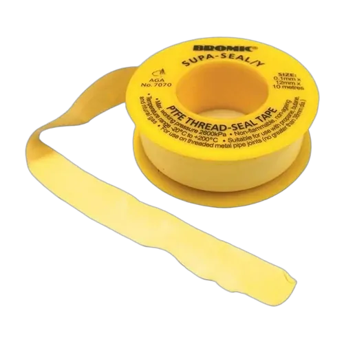Coast To Coast Yellow Gas Seal Tape 12mm x 10m Roll. 7170381