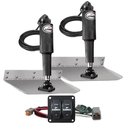 Lenco 9 inch x 12 inch Standard Mount Trim Tab & Double Rocker Switch Kit