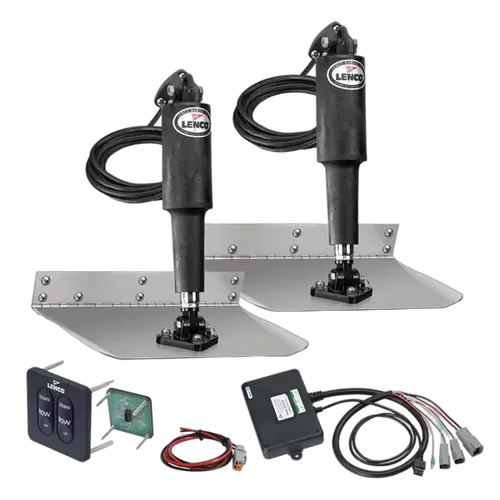 Lenco 9 inch x 12 inch Standard Mount Trim Tab & Standard Tactile Switch Kit