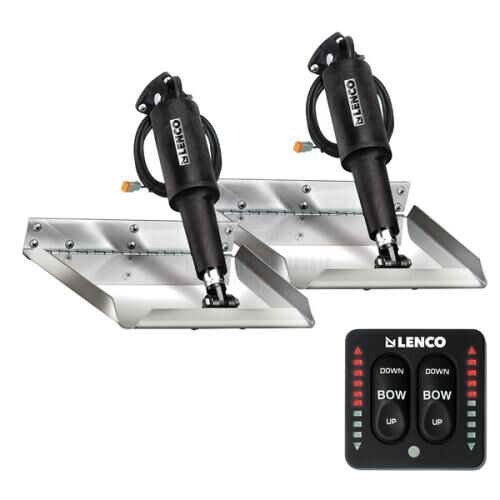 Lenco Trim Tab Kit Edgemount 12X9 12V Led Switch - Polished Plates