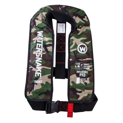 Watersnake Manual Inflatable Pfd Level 150 Camo (Chest Sz 80-140Cm)
